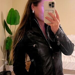 Vintage Black Moto Women's Jacket